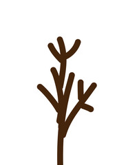 Fototapeta premium monoline ilutrasion TREE BRANCH brown color type 3