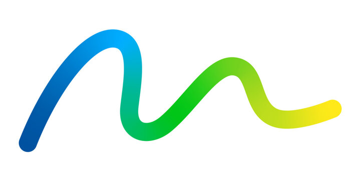 Abstract Color Line Shape. Vector Wave Element with Color Gradient. Swirl Wavy Doodle Line.