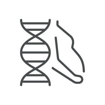 Prenatal Genetic Testing Icon, Pregnancy DNA Screening Outline Symbol, Maternity and Fetal Genome Diagnosis