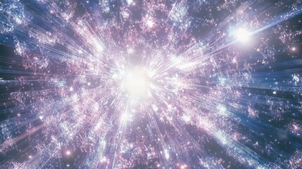 Vibrant digital explosion of light and energy