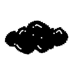 cloud silhouette icon with pixel style shape on white background