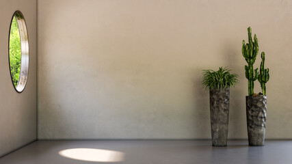 Large luxury modern bright interiors Living room mockup illustration 3D rendering Digitally Generated Image © 3DarcaStudio