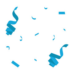 Obraz premium Blue confetti streamers and particles celebrating a festive occasion