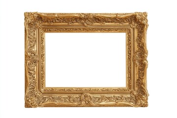 Ornate gilded rectangular frame with elaborate carved detailing