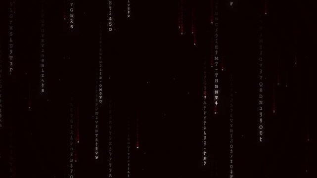 Cyber Matrix Rain - Red Alert 4K