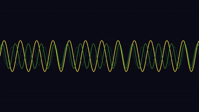 Rainbow oscillating sine wave animation