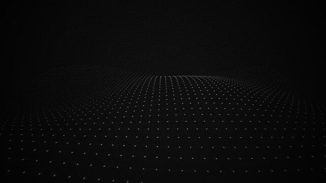 Modern White Topographic Dot Wave Pattern Digital Neural Network Mesh 4K Seamless Loop