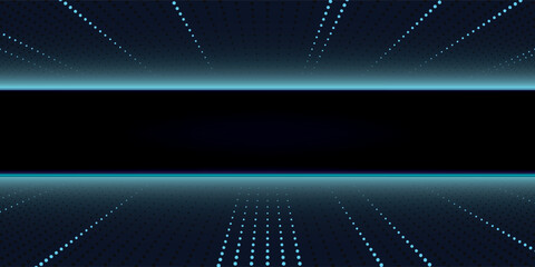 Abstract Digital Grid with Glowing Lines and Dark Center. © Girlda