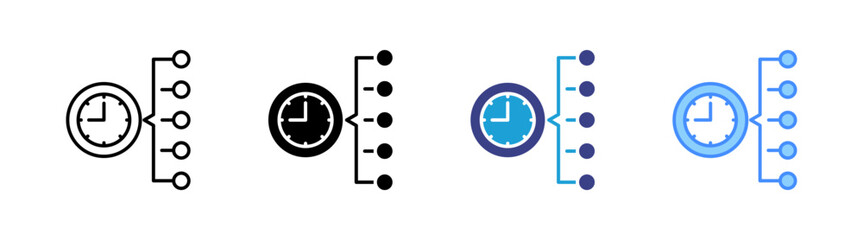 Timeline icon set multiple style collection