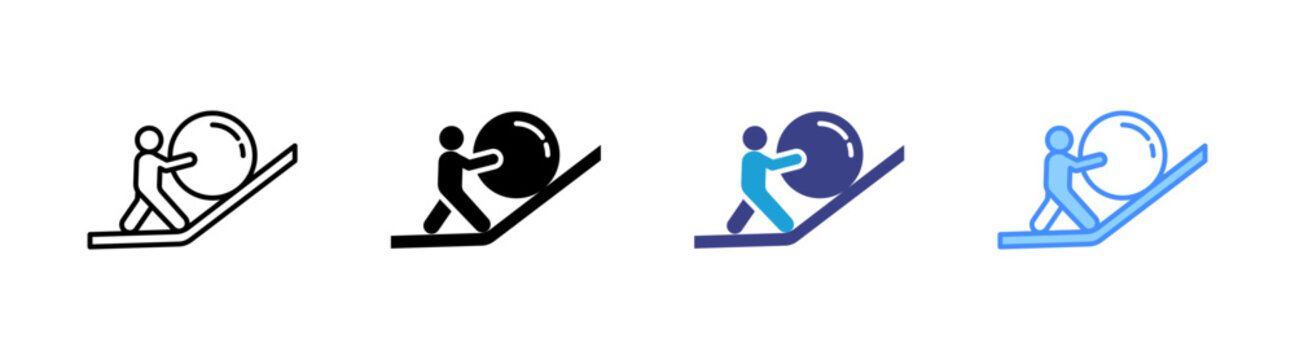 Perseverance icon set multiple style collection