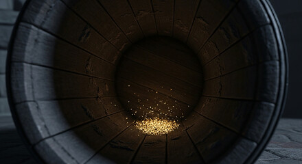 Obraz premium Dark tunnel with glowing embers on the ground industrial brick interior with dim lighting mysterious atmosphere