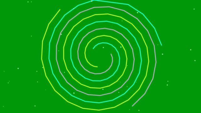 Vivid green background with luminous spiral pattern for creative visual content