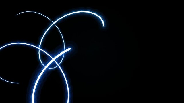 Glowing Blue Light Trails in Darkness.
