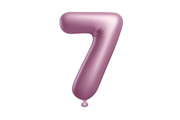 Pink number seven balloon celebrating birthday anniversary