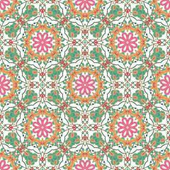 Golden - floral ornamental seamless vector pattern on white background	