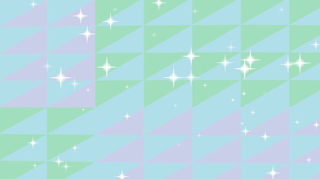 Pastel Plaid Background with Sparkling Stars.