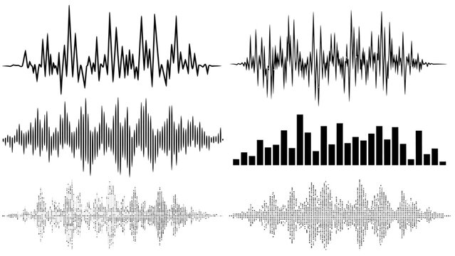 Audio Waveform and Histogram Visualizations with Multiple Signal Representations.
