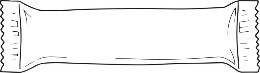 Protein Muesli Candy Bar Hand-drawn Sketch Drawing Vector Illustration, Line Linear Symbol Black and White Engraving, Isolated