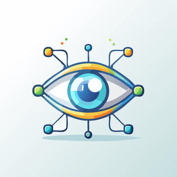 Digital Eye Network Icon Representing Technology and Vision.