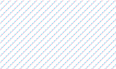 ピンクと青の三角形のラインでできた斜めに傾いたストライプ