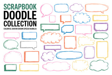 Colorful doodle collection kit with various shapes and patterns for creative drawing isolated on transparent background
