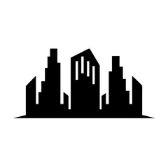 Fototapeta premium Simple black city skyline silhouette illustration.