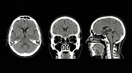High-Resolution CT Brain Scans Showing Detailed Cranial Structures