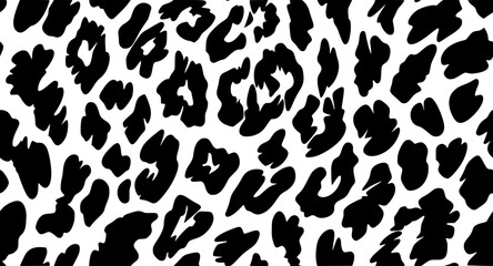 Seamless leopard skin texture pattern with orange floral ornaments and autumn leaf elements in a vector illustration for textile fabric design © STOCK VECTOR