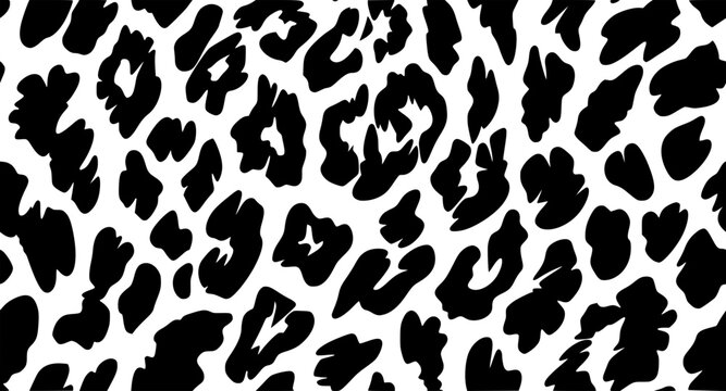 Seamless leopard skin texture pattern with orange floral ornaments and autumn leaf elements in a vector illustration for textile fabric design
