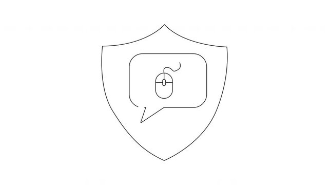 Cybersecurity Shield with Mouse Icon - Digital Security Concept.