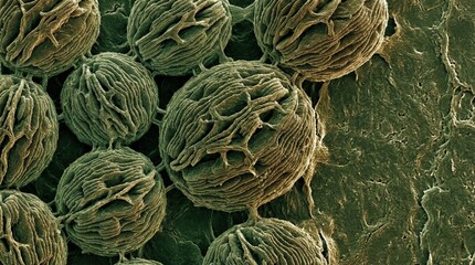 Fototapeta premium Microscopic View of Complex Cellular Structures under High Magnification