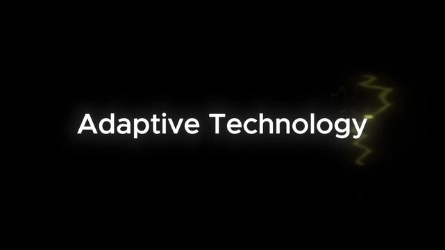 A video showcasing adaptive technology with a glowing neon effect on a dark background