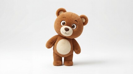 Obraz premium Cute Plush Bear Mascot Isolated on Light Background