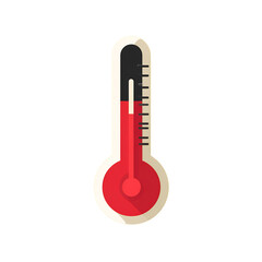Thermometer showing high temperature isolated on transparent background
