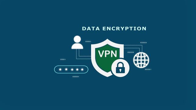 Data Encryption concept with glowing shield icon and binary circuit lines for protecting sensitive information and digital file security.