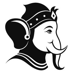 Stylized Ganesha Elephant God Profile Icon