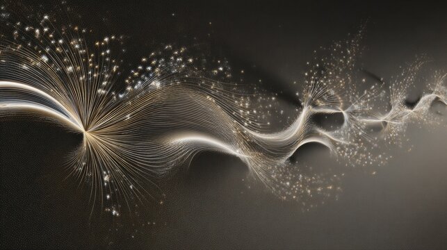 Strange Attractor Plot With Glowing Fractal Design on Dark Grey Background Created by Math and Physics Concepts