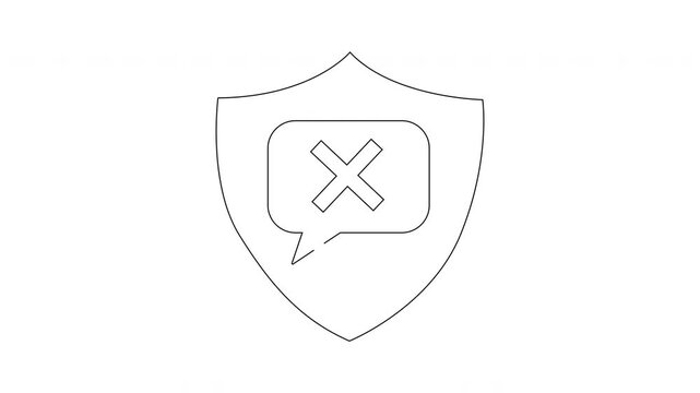 Shielded Chat Block - Secure Communication Symbol Animation.