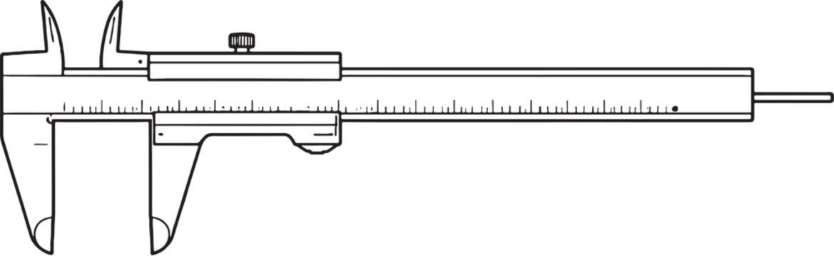 Vernier Caliper Line Art Illustration svg