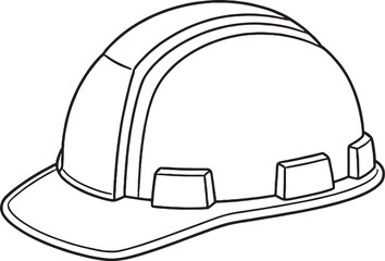 Electrical Safety Helmet Line Art Icon Black White