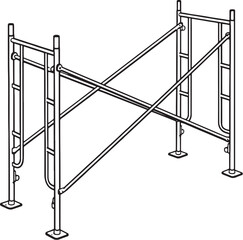 Construction Scaffolding Frame Line Art Icon