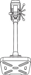 Bench Drill Press Line Art Bottom View