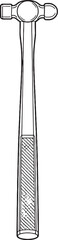 Ball Peen Hammer Line Art Top View