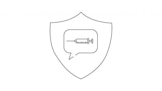 Vaccine Shield - Protection and Immunity Concept in Minimalist Design.