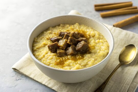 Halim Slow-Cooked Wheat Meat Porridge 2026 &ndash; Traditional Ramadan Dish Topped with Cinnamon Sugar for Iftar Suhoor