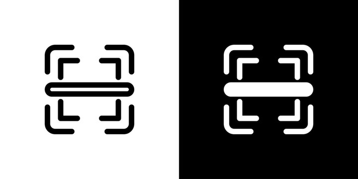 Scan icon concept with flat Black White Background. Vector illustration.