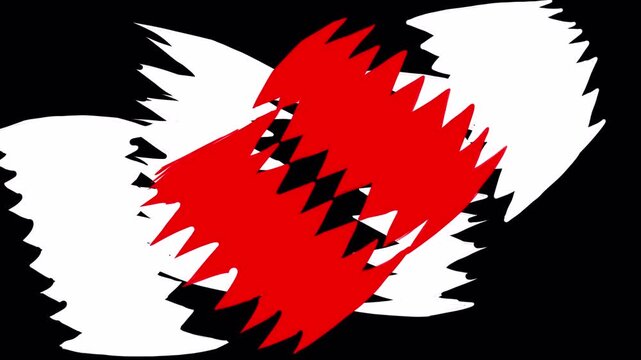 Cartoon bite marks on black screen. Animated sharp teeth snapping in 4K with alpha channel for comic overlay effect.