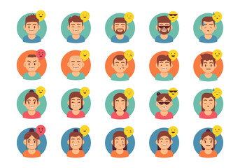 People Face Illustration With Emoticon