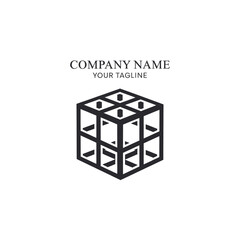Modern Minimalist Cube Logo Design Template for Corporate Identity.