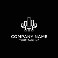Modern Minimalist Company Logo Template with Geometric Shapes.